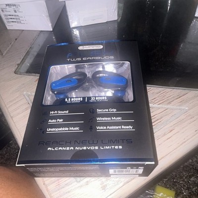 unno tekno FLEX TWS Bluetooth In-Ear Earbuds Blue/Black Auto Pair HS-F30BL