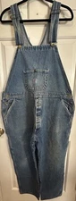 Vintage Mens Pointer Brand Jean Denim Bib Overalls Size 44 Made in USA Workwear
