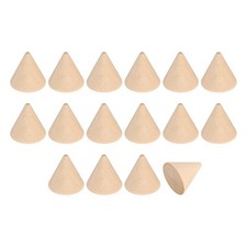 Wood Cone Ring Holder, 16 Pcs Finger Jewelry Display Stand, Wood Color 25x25mm 