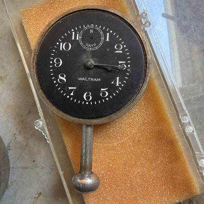 Antique Vintage WORKING Waltham 8-Days Car Automobile Clock