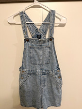 GAP Girls Blue Denim Sleeveless Overall Romper Shortalls XXL 14-16