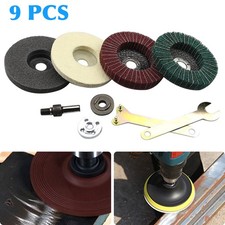9X Stainless Steel Polishing Kit For Angle Grinder Flap Disc Accessories Buffing