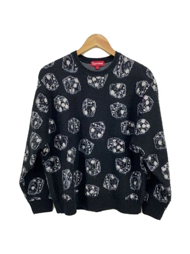 Pull tricot Supreme 22SS DiceSweater S noir motif complet fuzz occasion