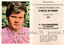 Sticker n°281 C.CHALMANDRIER "ETOILES DU RUGBY" PANINI 1971