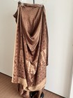 New 100% Silk Heavy Crepe Saree RITU KUMAR Style Taupe & Maroon Floral Paisley — photo 3