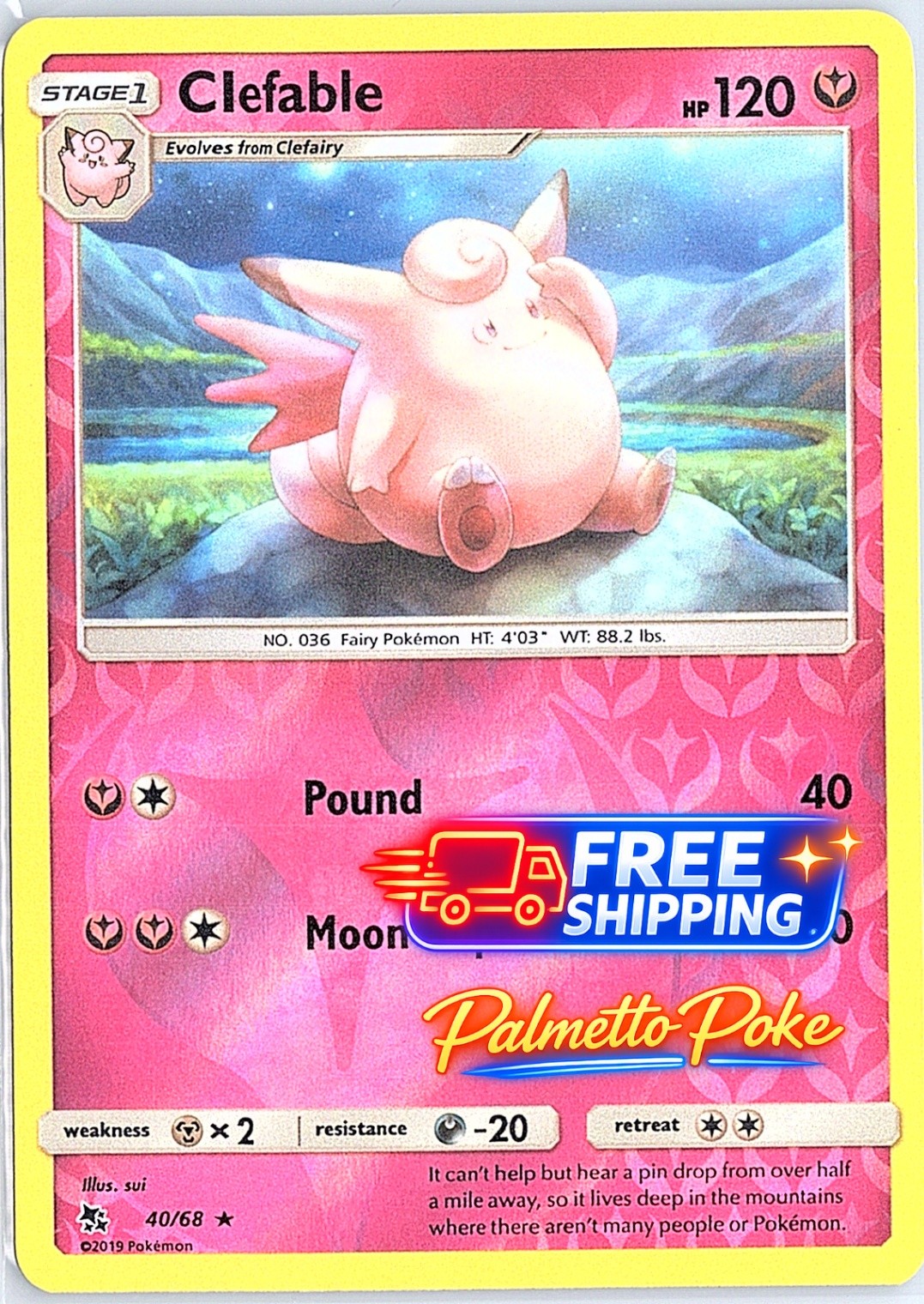 Clefable Rare Hidden Fates 40/68 LP
