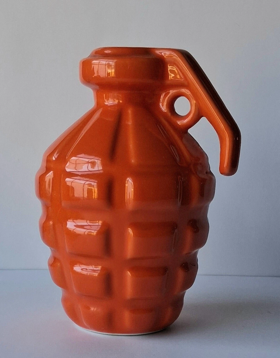 Kapow Grenade Orange Ceramic Bud Vase Decoration Novelty