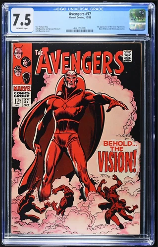 AVENGERS #57 cgc 7.5 - OW Pages - Vision/Marvel/1968