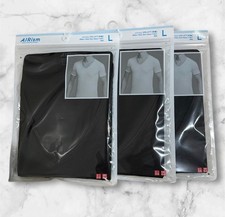 Uniqlo AIRism V Neck T-Shirt 3 Pack Black White Men Short Sleeve
