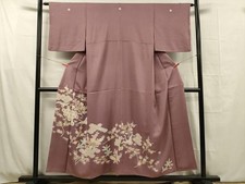 Japanese Kimono Colored Tomesode Color Pure Silk Embroidery Flying Crane Gold