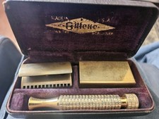 Antique Gillette Razor Complete Set in Brass With Case.
