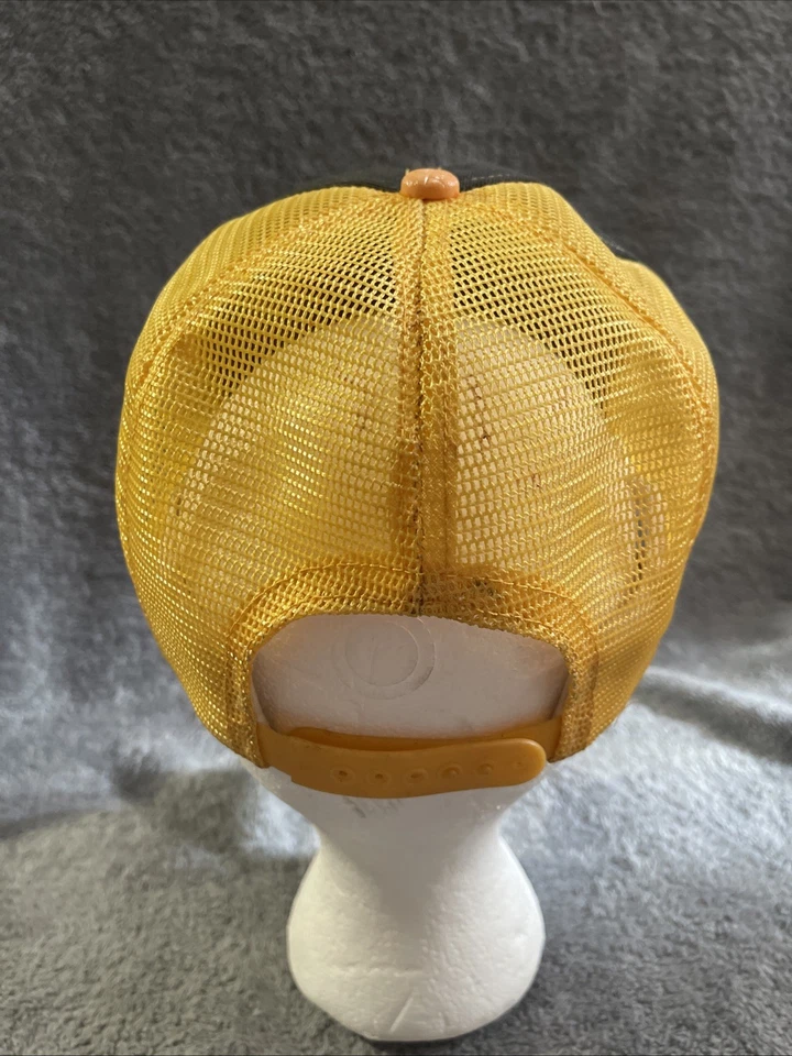 1980's CAT DIESEL POWER Snapback Mesh Trucker Yellow White Patch HAT Cap Vintage - Image 3 of 4