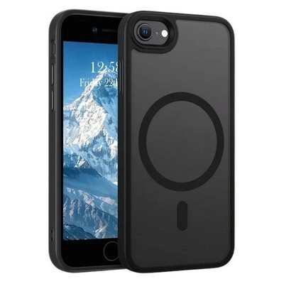 Hülle für iPhone 8 / SE2 / SE3 Stoßfest TPU Handyhülle Magnet Schwarz