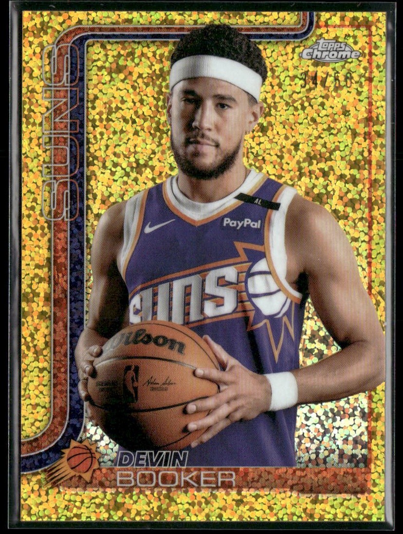 2025-26 Topps Chrome #195 Devin Booker Gold Speckle Image Variation /50