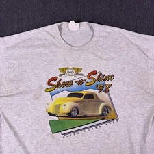 Vintage Jerzees Mens White Graffiti Weekend Show-n-Shine 98 Casual T-Shirt