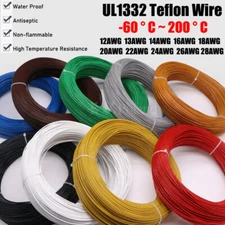PTFE Cable Wire 12 14 16 18 20 22 24 26 28 AWG Flexible Tinned Copper UL1332