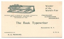 Two-Sided Trade Card for The Book Typewriter of Rochester NY Antique Ad Vtg thumbnail