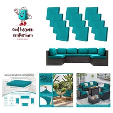 12 Pcs Stretch Patio Cushion Covers,Outdoor Couch Covers Replacement,Outdoor ...