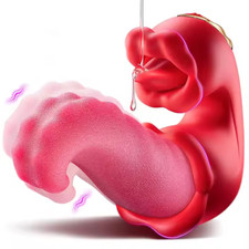 Rose Tongue Thrusting Licking Clitoral Stimulator Vibrators Sex Toys for Women