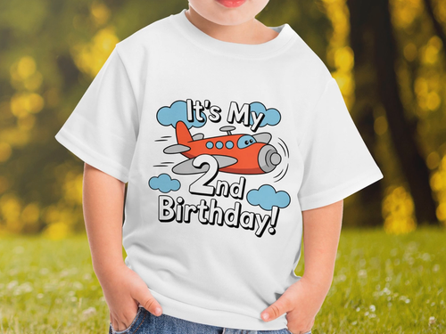 Boys 2nd Birthday T Shirt 2 Years Old Shirt Airplane Theme Toddler Second Tee - Video 1 of 1
