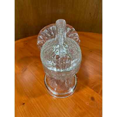 Vintage L. E. Smith Glass Turkey Lidded Dish - 7.5''
