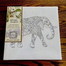 Johanna Basford Magical Jungle Coloring Canvas Elephant Art See Description
