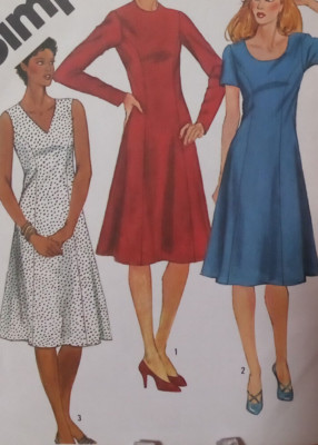 3 Slimming Styles 1 Pattern Simplicity Misses 16 1/2'' Princess Seam Dress