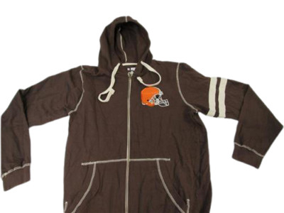 New Cleveland Browns Mens Size M-Tall Brown Full Zip Hoodie