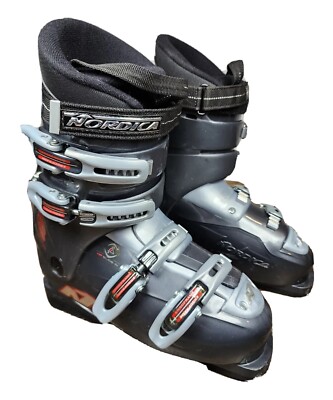 Nordica 25.5 Easy Move 7.5 US Charcoal/Black Downhill Ski Boots 295mm, Excellent