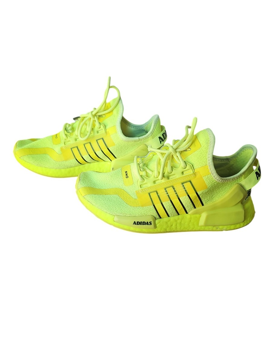 Adidas NMD R1 V2 Sneakers Running Shoes Mens Sz‎ 6.5 Solar Yellow Rare ADIDAS NMD R1 V2 SOLAR Yellow MENS SNEAKER NEON... | Depop main image 4