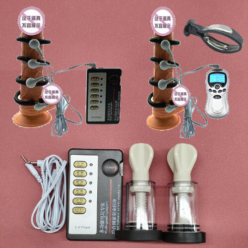 E-Stim Shock Männlich Penisring Ballstretcher Hodenring Kabelsätz Prinzenzepter