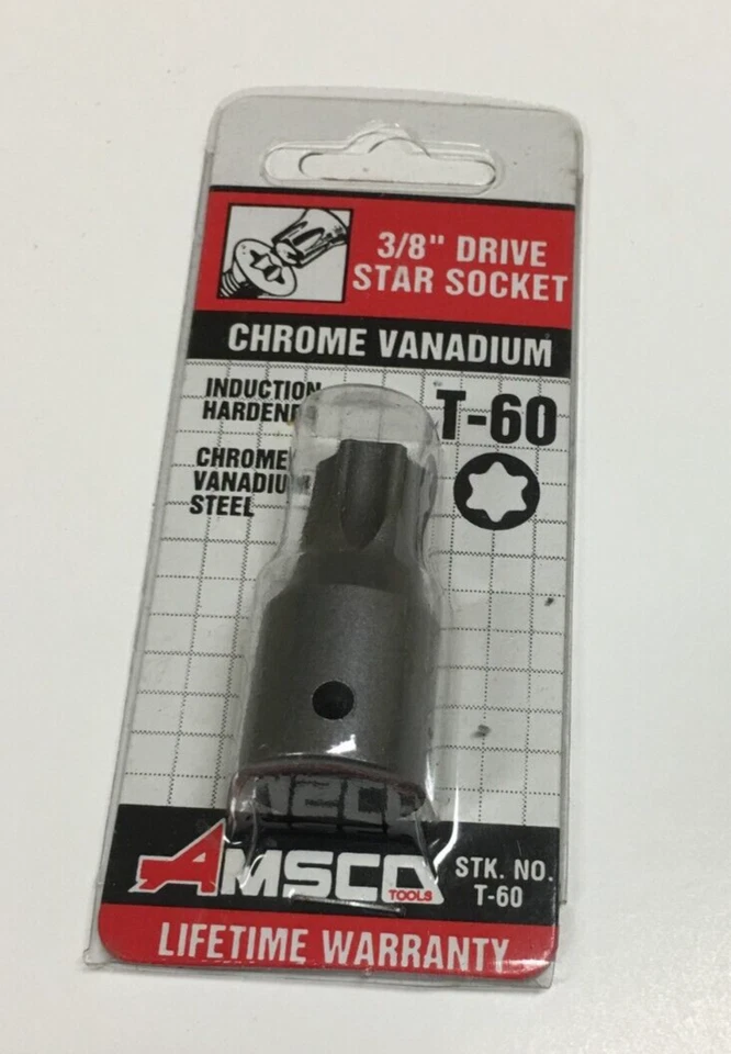 3/8" DRIVE STAR TORX SOCKET  BIT T60  CHROME VANADIUM - Image 2 of 3