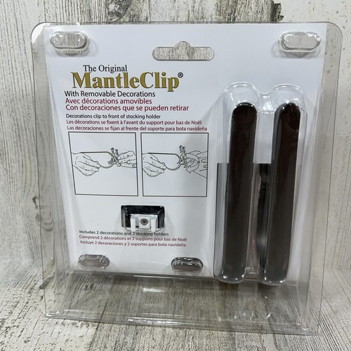 2 Pk The Original Mantle Clip Stocking Holder w/ Removable Snowflake Decoration - Picture 4 of 5