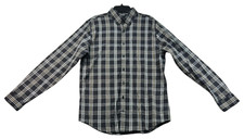 Express Button Down Shirt Mens Size Medium Black Tan Long Sleeve Slim Fit