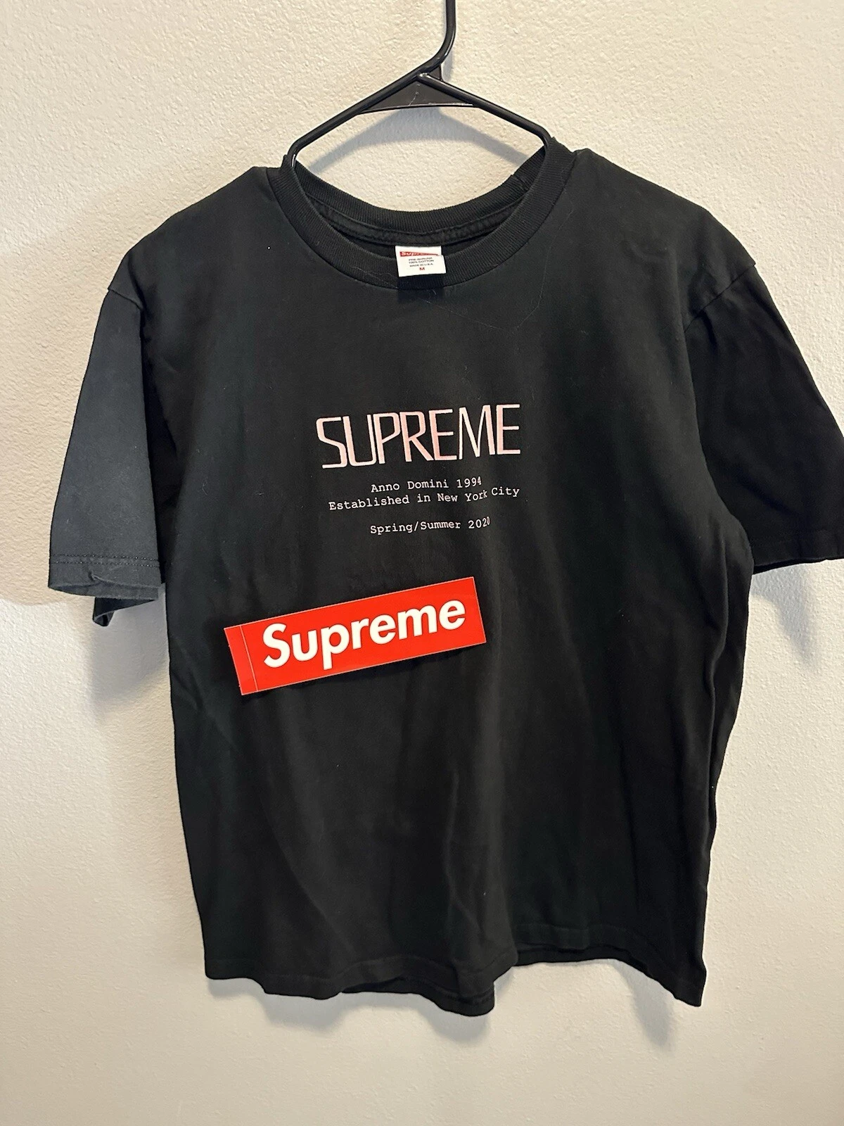 Chemise Supreme Homme Medium Noir Anno Domini 1994 S/S 2020 Manches Courtes Streetwear
