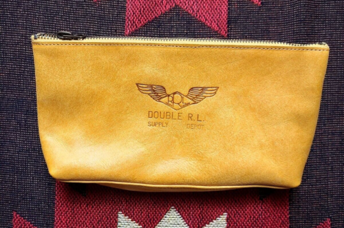 Double RL RRL Ralph Lauren Type A-2 Leather Travel Toiletry Wash Bag Handbag - 第 1/8 張圖片