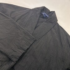 Polo Ralph Lauren Men Black Plaid Cotton Long Sleeve Robe S