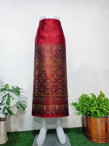 LAOS/THAI SILK SARONG SKIRT WAIST ONE SIZE WRAP AROUND/LENGTH 34/35" - Picture 71 of 117