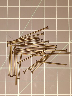 #ad Nail Art Solid Brass Brad Pin Hobby Barn Home Farm Craft Repair Escutcheon 1.25quot; $2.80