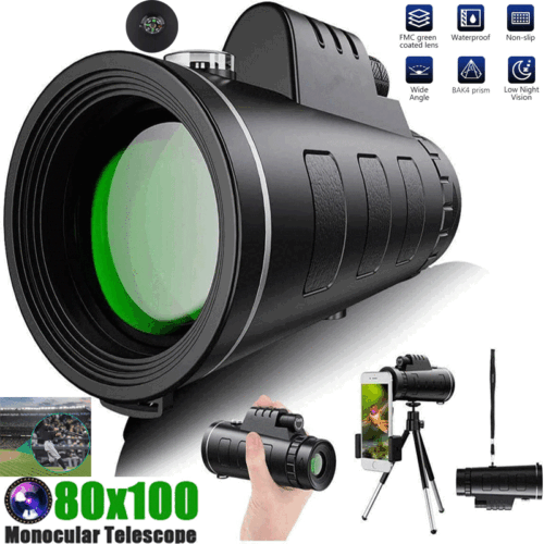 BAK4 Monocular Telescope 80x100 Zoom HD Day / Night Vision Monocular Tripod Set - Picture 3 of 12