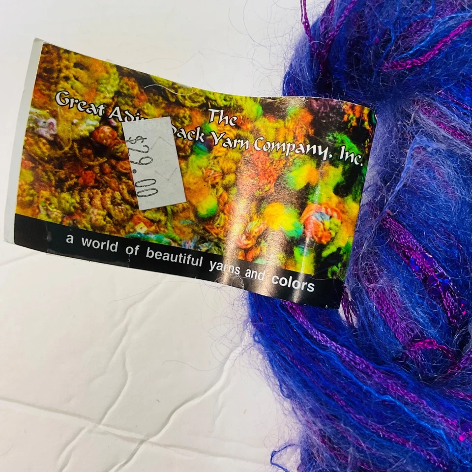 Great Adirondack Hand Painted Yarn Unit of 1 Matildelina MohairSequinsNew Purple - Image 4 of 4