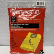 CRAFTSMAN CMXZVBE38769 Fine Dust Wet Dry Vac Dust Collection Bags 15-22 Gal