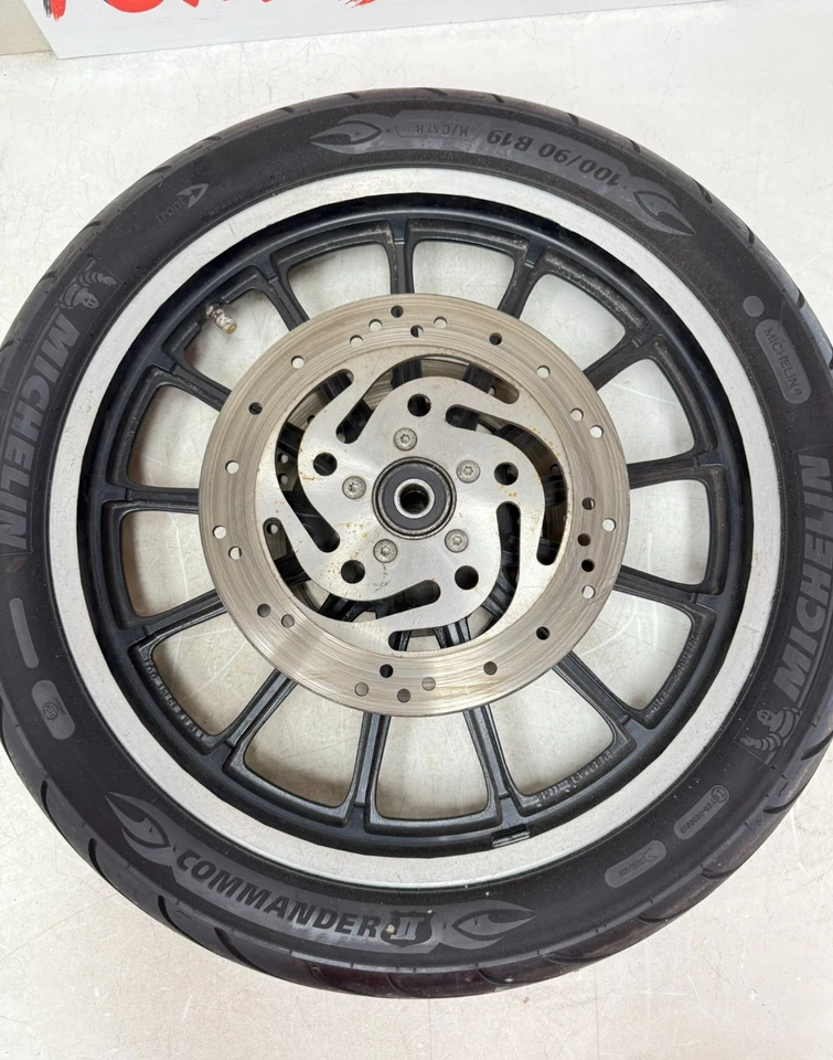 2004 HARLEY SPORTSTER R Front Wheel Rim Tire 13 Spoke Dual Brake Rotor - Image 2 of 4