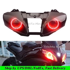 Customized Fully Headlight Assembly w/Red Angel Eye For Yamaha YZF R6 2006-2007