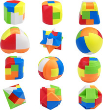 12 Pezzi Giochi Rompicapo, Rompicapi Giocattoli, Puzzle Cubo 3D, Puzzles Ad Inca