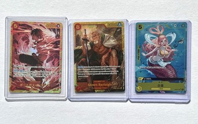 One Piece Card Game Lot OP01 Ace OP06 Rayleigh OP03 Shirahoshi NM SEC Lot