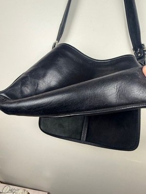 Vintage Coach Black Leather Legacy Full Flap Messenger Laptop Bag 