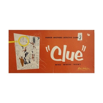 Parker Bros Boardgame Clue (1956 Ed) Box Fair/VG+