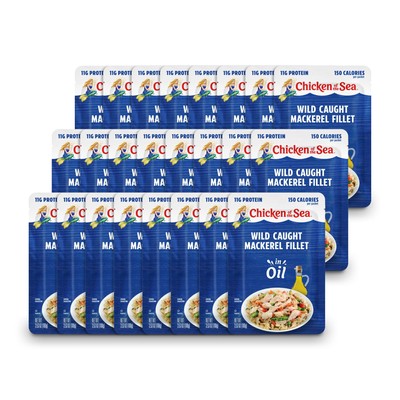 Chicken of the Sea Mackerel Fillet in Soybean Oil, 3.53oz (Pack of 24)  
