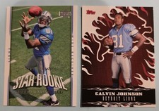 2007 Topps Calvin Johnson Detroit Lions Rookie Insert #2 of 15 & Ud Star Rookies